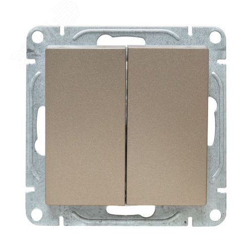 Механизм выключателя. двухклавишный. перекрёстный. шампань Эпика EKF - фото 2