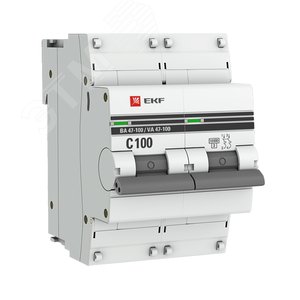 Выключатель автоматический ВА 47-100 2P 100А (C) 10kA PROxima - фото 1