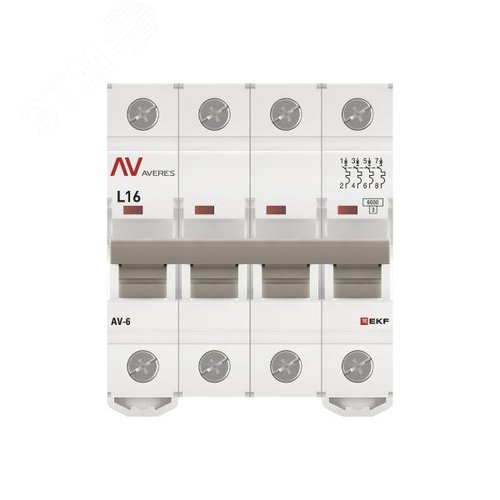 Выключатель автоматический AV-6 4P 16A (L) 6kA AVERES - фото 4