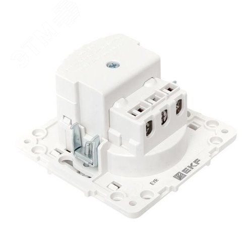 Стокгольм Механизм Розетки 1-местной с/з, USB 2A 16А винтовые клеммы белый с защ. штор. EKF - фото 7