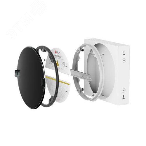 Корпус ArtShell Round встраиваемый силовой круглый 16 модулей чёрное стекло - фото 7