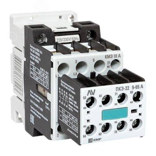 Комплект КМЭ 18А 1NC 230В АС с дополнительными контактами 2НО+2НЗ EKF AVERES - фото 1