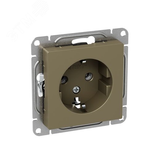 Механизм розетки  16А  с заземлением  без шторок  шампань Эпика EKF - фото 2