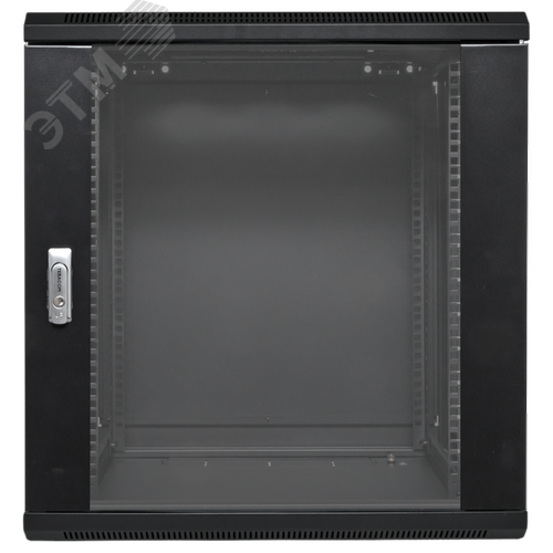 Шкаф настенный 19' TERACOM PRO 12U 600х600 мм дверь стеклянная с замком-ручкой чёрный - фото 1