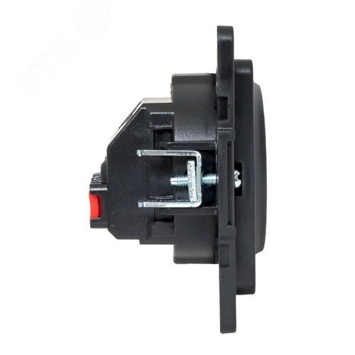 Стокгольм Механизм Розетки 1-местной с/з 16А черный с защ. штор. - фото 3