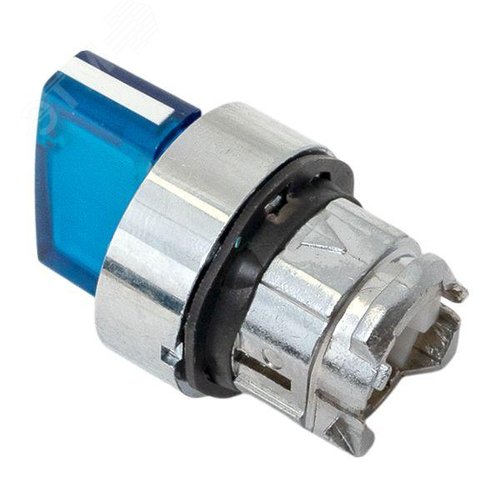 Исполнительный механизм переключателя ХB4 синий на 3 положения возвратный без фиксации, с подсветкой с короткой ручкойой IP65 - фото 9