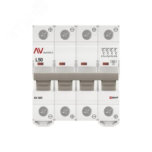 Выключатель автоматический AV-6 DC 4P 50A (L) 6kA AVERES - фото 4