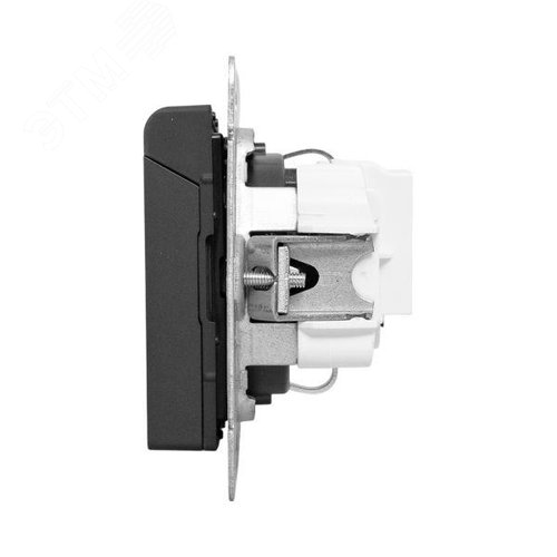 Эпика Механизм розетки 16А IP44 с заземлением со шторками c крышкой черный EKF - фото 8