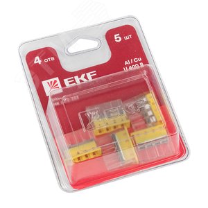 Строительно-монтажная клемма СМК 2273-244 (с пастой) 4 отверстия 0,5-2.5 мм2 блистер (5шт.) PROxima - фото 1