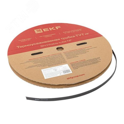 Трубка термоусаживаемая ТУТ нг 8/4 черная рулон PROxima - фото 4