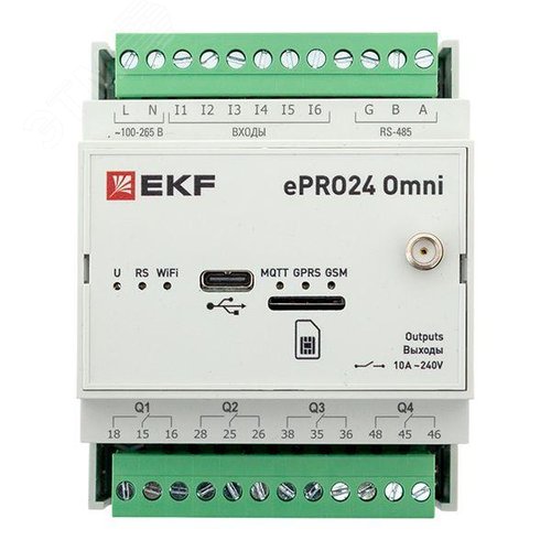 Контроллер удаленного управления 6вх/4вых Wi-Fi GSM 230 В ePRO24 Omni EKF - фото 5