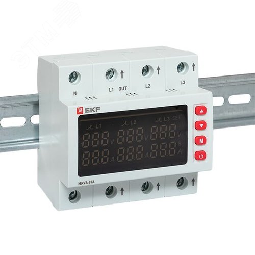 Трехфазное реле напряжения и тока с дисп. MRVA 63A - фото 2