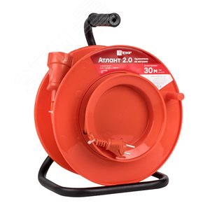 Удлинитель на катушке ''Атлант 2.0'' 1 гнездо 50м без заземления ПВС 2*0,75 6А/1,3кВт PROxima - фото 1