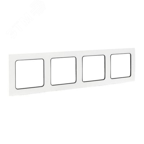 Изображение товара Стокгольм Рамка 4-местная белая с линией цвета черный (шт)