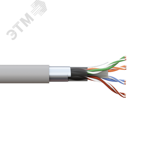 Витая пара TERACOM PRO 6 F/UTP 4 пары solid 23AWG PVC серый 305м - фото 2