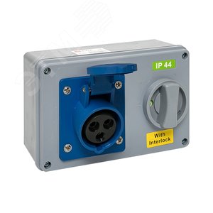 Розетка с блокировкой и выключателем 1413 2Р+РЕ 16А 220В IP44 - фото 3