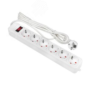 Фильтр сетевой 6x3м 10А/2.2 кВт с выключателем с заземлением ПВС 3х0.75 Блокбастер PROxima - фото 1