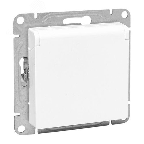 Эпика Механизм розетки 16А IP44 с заземлением со шторками c крышкой белый EKF - фото 1