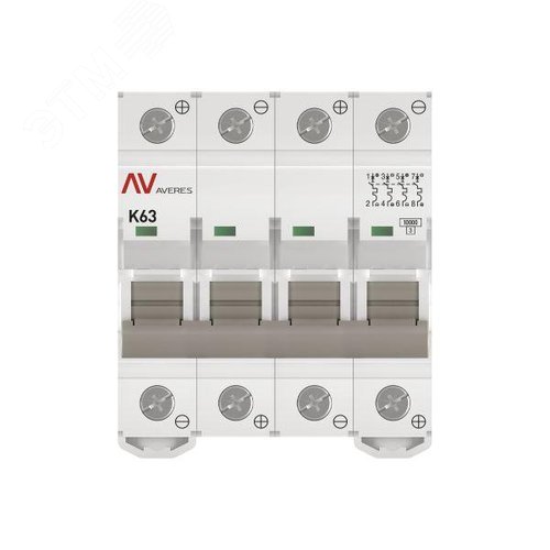Выключатель автоматический AV-10 DC 4P 63A (K) 10kA AVERES - фото 3
