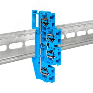 Клемма пружинная двухуровневая ST 4 мм2 4 вывода синяя EKF - фото 4