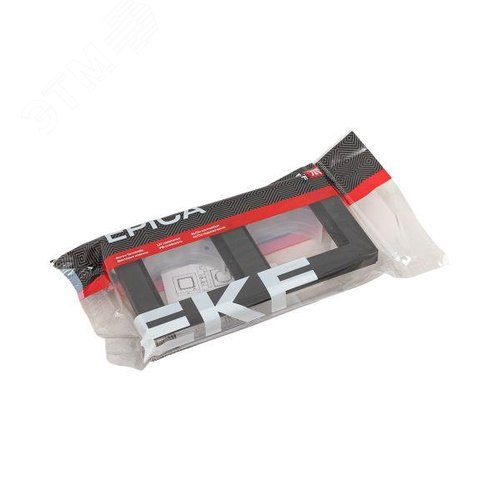 Эпика Рамка 2-местная IP44 черный пластик EKF - фото 8