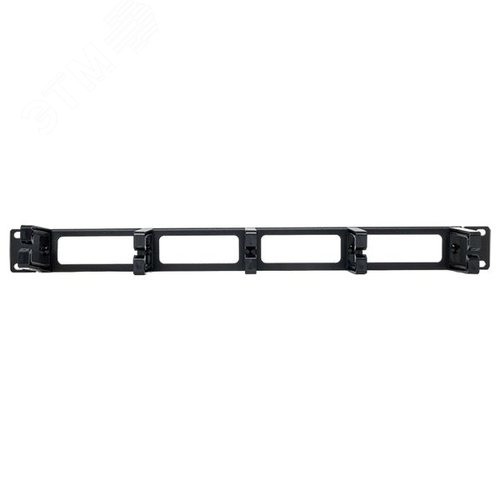 Органайзер кабельный TERACOM PRO 1U с 5 пластиковыми кольцами чёрный - фото 2