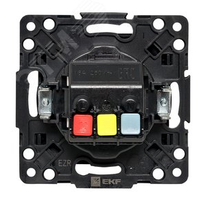 Стокгольм Механизм Розетки 1-местной с/з 16А черный с крышкой и защ. штор. IP44 - фото 2