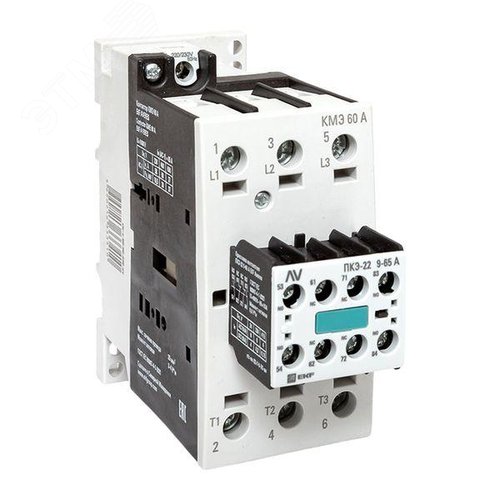 Комплект КМЭ 60А 230В АС с дополнительными контактами 2НО+2НЗ EKF AVERES - фото 1