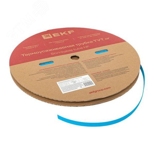 Трубка термоусаживаемая ТУТ нг 8/4 синяя рулон PROxima - фото 4