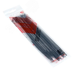 Хомут P6.6 стандартный черный 4.8x200 (50шт) FlexLock PROxima - фото 1