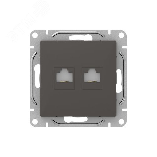 Механизм розетки RJ45 - 2шт  (cat5)  мокко Эпика EKF - фото 1