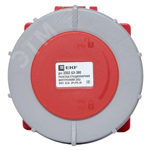 Розетка стационарная внутренняя 3352 3Р+РЕ+N 63А 380В IP67 PROxima - фото 2