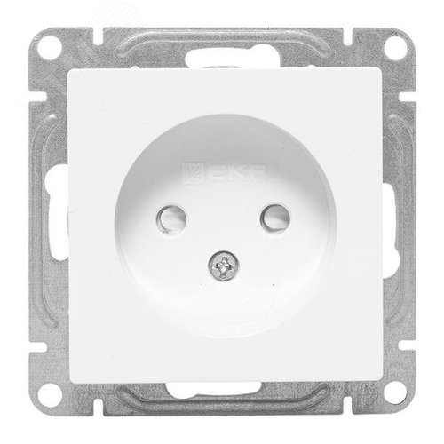 Эпика Механизм розетки 16А без заземления со шторками белый EKF - фото 2
