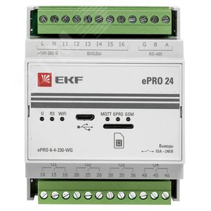 Контроллер базовый ePRO удаленного управления 6вх/4вых 230В WiFi GSM PROxima ePRO-6-4-230-WG EKF - 4