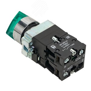 Переключатель BD33 3P c зеленой подсветкой 24В NO PROxima - фото 3