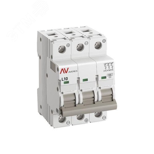 Выключатель автоматический AV-6 DC 3P 10A (L) 6kA AVERES - фото 2