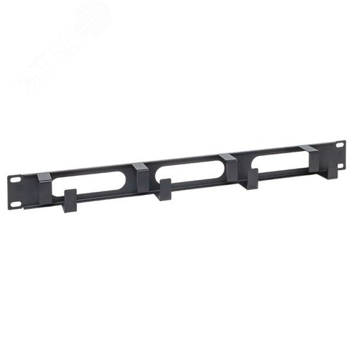 Изображение товара Органайзер кабельный TERACOM 1U 4 кольца с окнами металлический чёрный (шт)