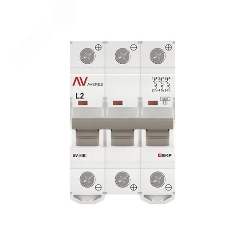 Выключатель автоматический AV-6 DC 3P 2A (L) 6kA AVERES - фото 4