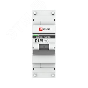 Автоматический выключатель ВА 47-100 1P 125А (D) 10kA PROxima mcb47100-1-125D-pro EKF - 2