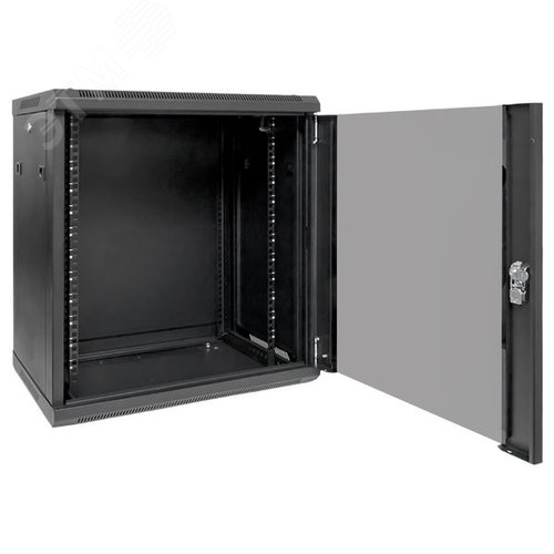 Шкаф настенный 19' TERACOM PRO 12U 600х450 мм дверь стеклянная с замком-ручкой чёрный - фото 3