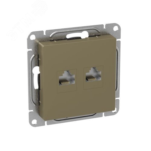 Механизм розетки RJ45 - 2шт  (cat5)  шампань Эпика EKF - фото 3