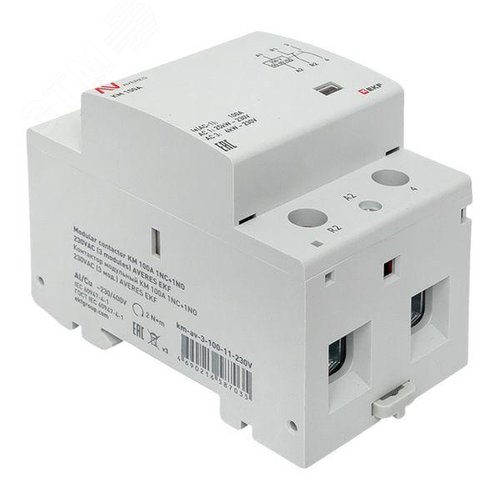 Контактор модульный КМ 100А 1NC+1NO 230VAC (3 мод.) AVERES - фото 8