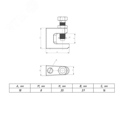 Струбцина монтажная М8 TDZ EKF - фото 2