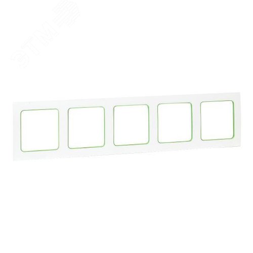 Стокгольм Рамка 5-местная белая с линией цвета зеленый EKF - фото 1