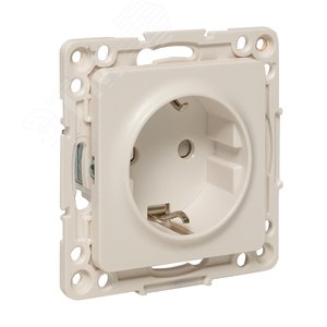 Стокгольм Механизм Розетки 1-местной с/з 16А в/к белый с защ. штор. - фото 2