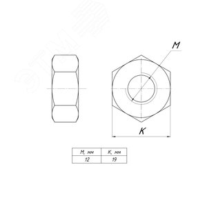 Гайка шестигранная М12 TDZ - фото 2