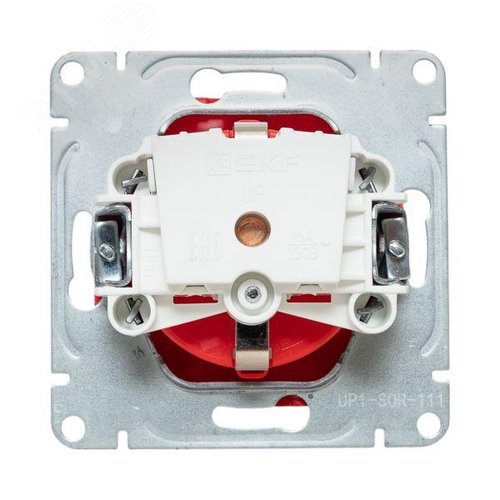 Эпика Механизм розетки 16А с заземлением со шторками красный EKF - фото 4