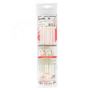 Хомут P6.6 стандартный белый 3.6x180 (100шт) FlexLock PROxima - фото 2