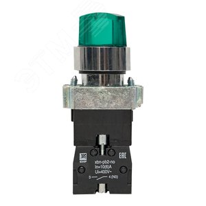 Переключатель BD21 2P c зеленой подсветкой 24В NO PROxima - фото 3