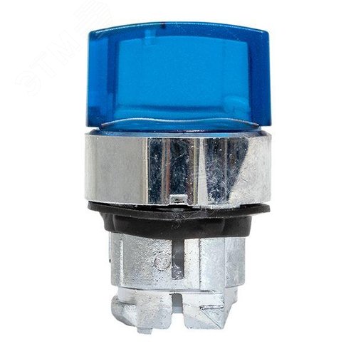 Исполнительный механизм переключателя ХB4 синий на 3 положения возвратный без фиксации, с подсветкой с короткой ручкойой IP65 - фото 6
